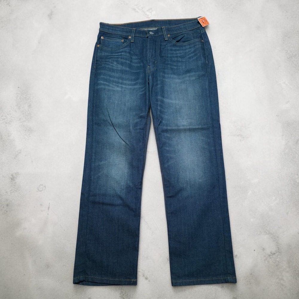 Levis 514 Straight Fit Jeans Stretch Dark Blue Mens Size 34 x 30 NEW
